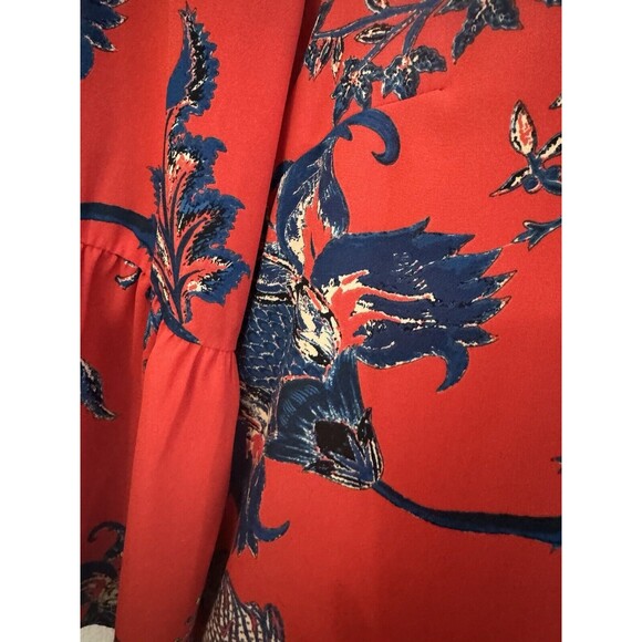 Violet & Claire Blouse Bell Sleeve Blouse Size Large Red Boho Office Peasant EUC - Picture 2 of 6